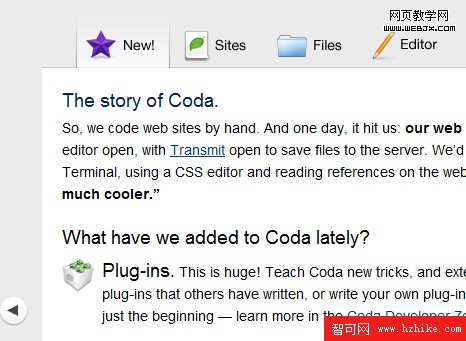 Coda uses animation to switch panes.