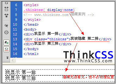 Display隱藏CSS案例說明截圖