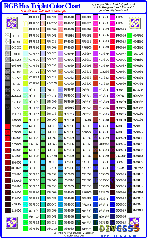 css 顏色表，div css顏色RGB顏色表