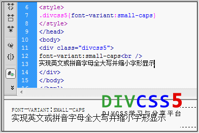 CSS font-variant:small-caps大寫字母並縮小案例截圖