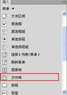 Dreamweaver插入文件域  
