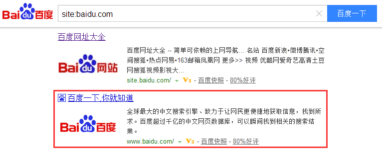 百度site結果分析