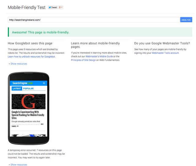 谷歌移動友好度 網站優化 谷歌搜索引擎優化 搜索引擎排名
