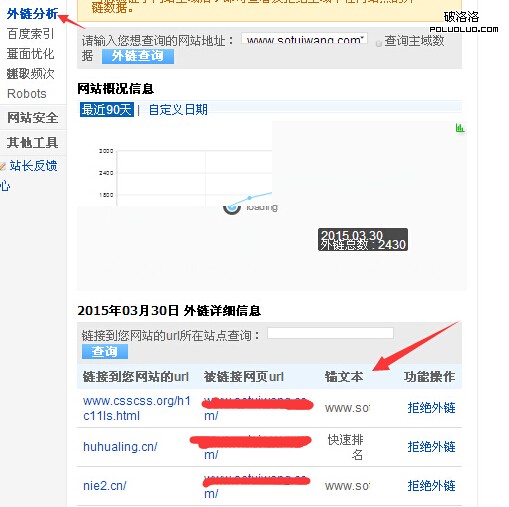 百度站長外鏈分析