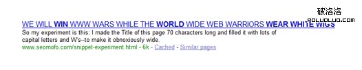 Google SERP showing 70-character title 1