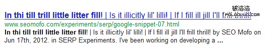 Google SERP showing 107-character title