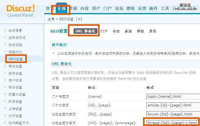 論壇主題內容頁url標准化
