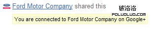 將滑鼠移過Ford Ford Company連結，就會出現以下畫面
