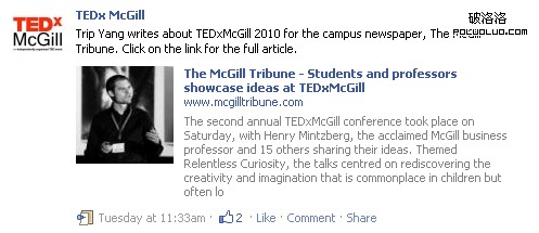 facebook tedxmcgill 針對社交網站優化內容